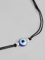 Sterling Silver Beads Evil Eye Black Thread Anklet