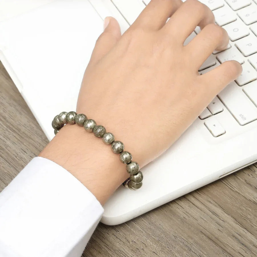 raw pyrite bracelet wealth